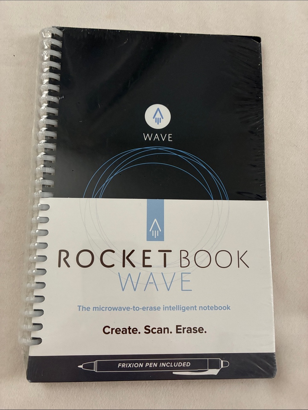 Rocketbook Wave Spiral Notebook New Sealed- Black & White